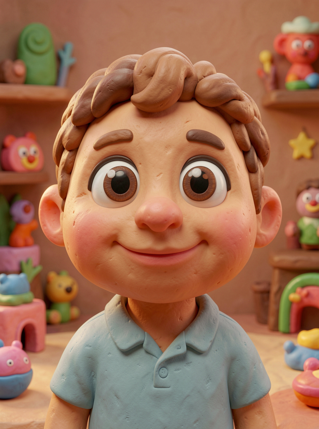 Claymation style