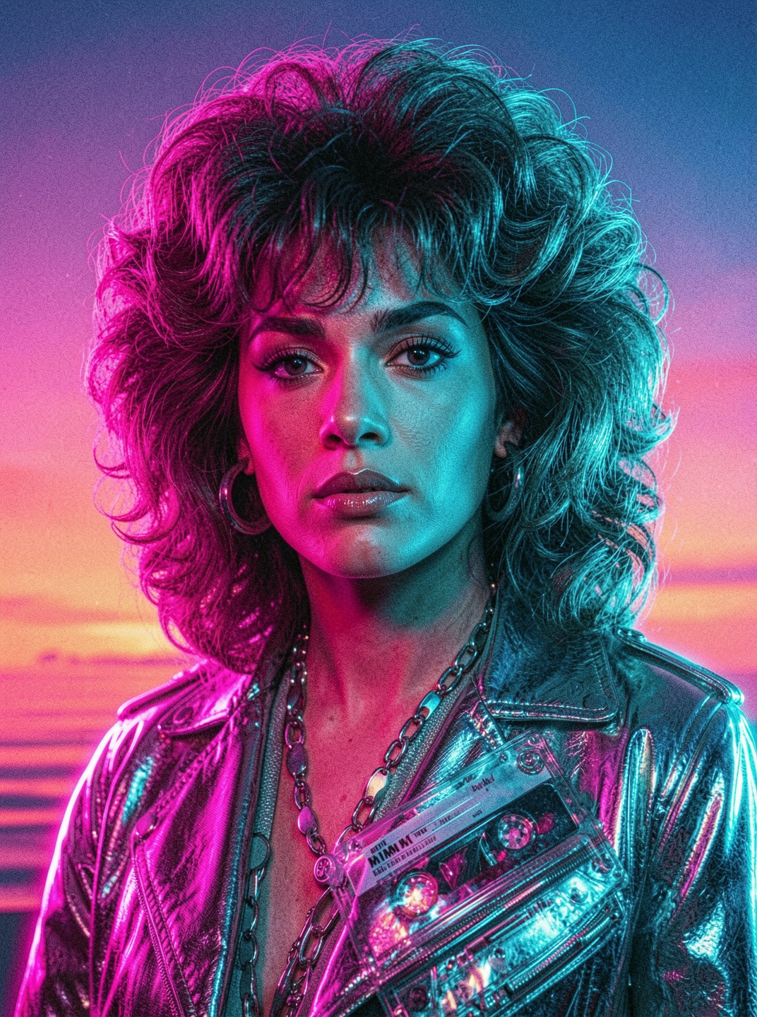 1980s neon style